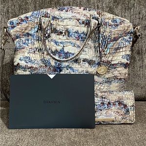 Brahmin multicolor snake skin purse and wallet